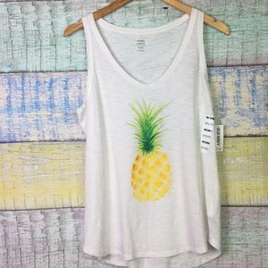 Old Navy relaxed Tank Pineapple Medium white